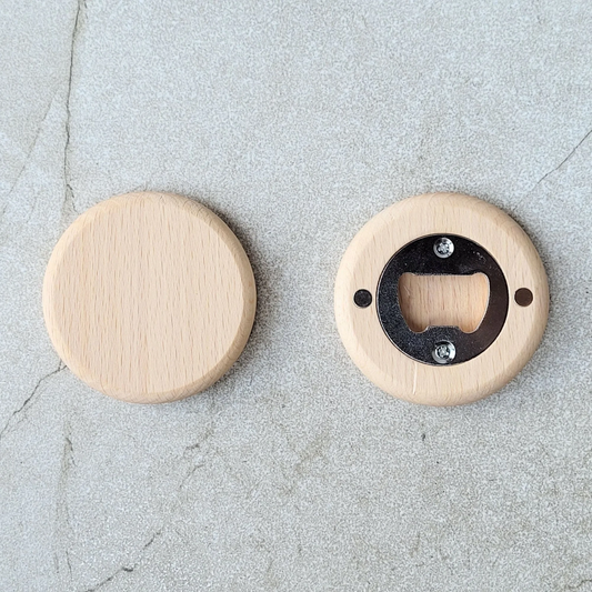 Décapsuleur aimanté artisanal Ø65mm – Fixation réfrigérateur, design parisien