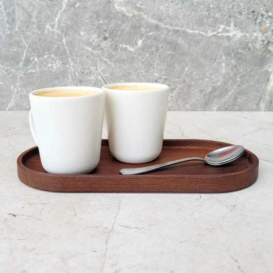 Plateau de service en frêne thermo-traité 20×10cm – Café, dessert, présentation gourmande
